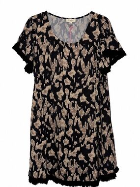 Umgee Abstract Animal Print Dress - Beautiful Belted or Unbelted - Fringe